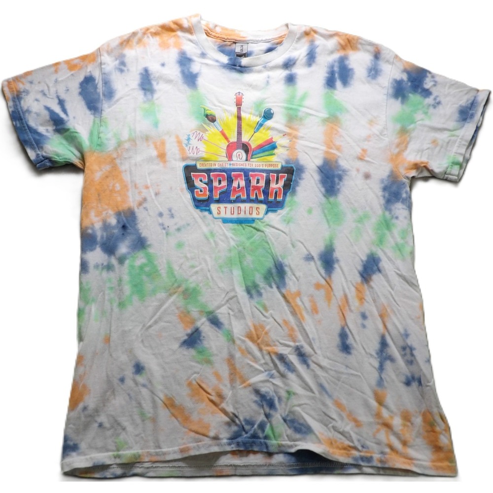 Gildan Spark Studios VBS Tie Dye T-Shirt Men L Multicolored Jesus Ephesians SS